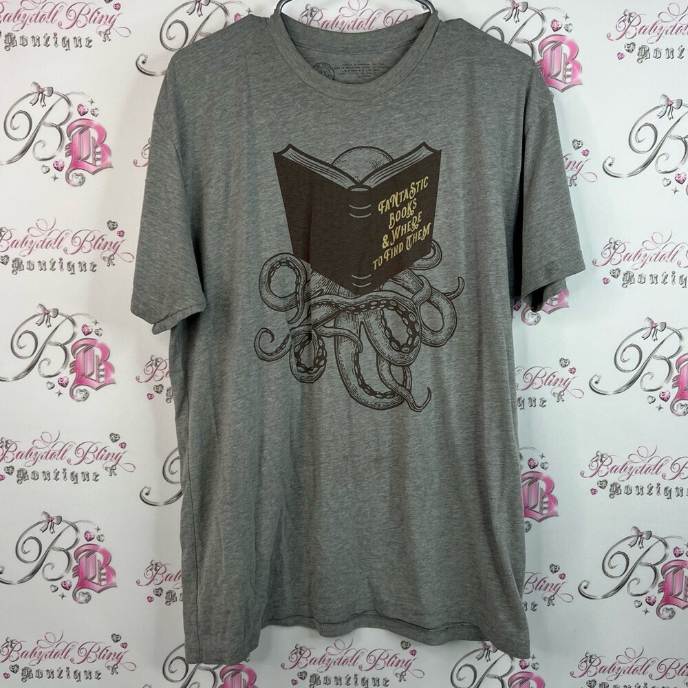 Out of print tshirt octopus fantastic books & where to find them tee graphic